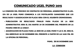 COMUNICADO UGEL PUNO 2015 ADMINISTRATIVOS