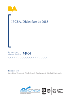 IPCBA. Diciembre de 2015 - Estadística y Censos | Buenos Aires