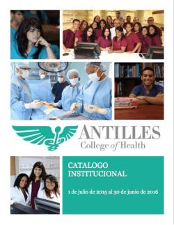 Catálogo Institucional - Antilles College of Health