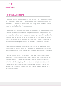 Currículum vitae de Dª Hortensia Mª Herrero – Presidenta FHH.