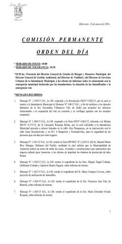 Orden del Día - Junta Municipal de Asunción