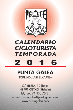salidas cicloturistas 2016 - Punta Galea Txirrindulari Elkartea
