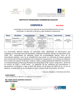 CONVOCA - Instituto Tecnológico Superior de Guasave