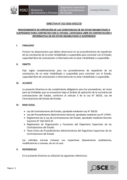 DIRECTIVA N° 013-2016-OSCE/CD PROCEDIMIENTO DE