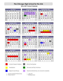 The calendar for the 2016-17 school year has been finalized. Click
