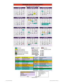 School Calendar Template - Brandon Valley High School
