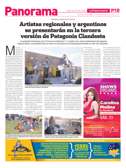 Artistas regionales y argentinos se presentarán