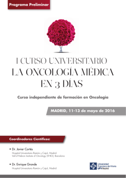 MADRID, 11-13 de mayo de 2016 Curso independiente de