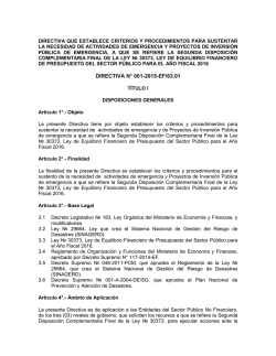 directiva n° 001-2015-ef/63.01 - Ministerio de Economía y Finanzas