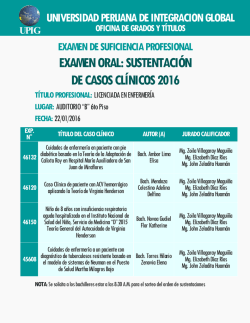 EXAMEN ORAL: SUSTENTACIÓN DE CASOS CLÍNICOS 2016