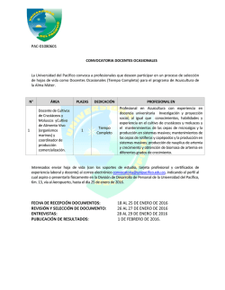 Convocatoria Docentes Acuicultura 2016-1