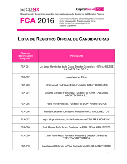 LISTA DE REGISTRO OFICIAL DE CANDIDATURAS