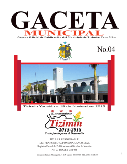 Descargar Gaceta - Municipio de Tizimín Yucatán 2015-2018