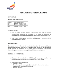 reglamento futbol rápido tda 2015 - Torneo de la Amistad Querétaro