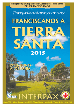 Peregrinaciones Tierra Santa Franciscanos