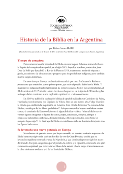 Presentación de la historia, 190 aniversario SBA, por Ruben Del Re