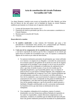 Acta fundacional del círculo Podemos Serranillos del Valle
