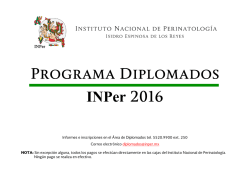 Diplomados 2016 - Instituto Nacional de Perinatología