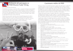 Declaración del participante en PADI Discover Scuba® Diving