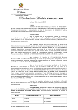 Resolución de Alcaldia Nº 069-2015-MDS
