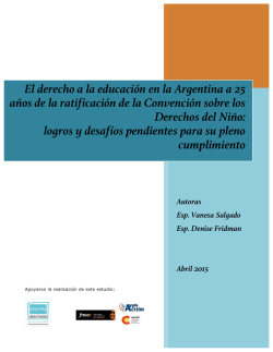 El derecho a la educación en la Argentina a 25 años de la