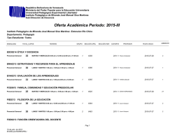 Oferta Académica Período: 2015-III