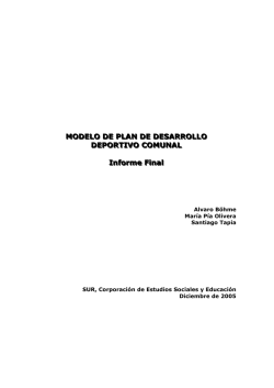 Informe Final, Modelo Plan Desarrollo Deportivo Comunal-2