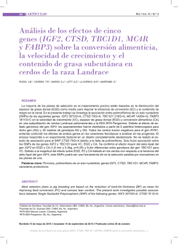 Análisis de los efectos de cinco genes (IGF2, CTSD, TBC1D1