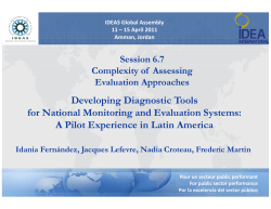 Developing Diagnostic Tools for National Monitoring and Evaluation