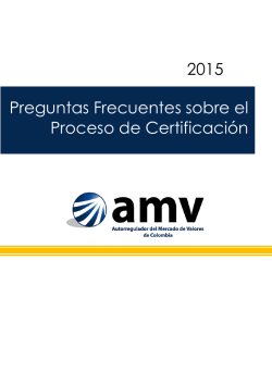 Preguntas Frecuentes sobre el Proceso de Certificación 2015