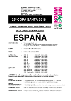 Programa del torneo Copa Santa 2016