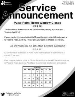 Pulse Point Ticket Window Closed La Ventanilla de Boletos Estara