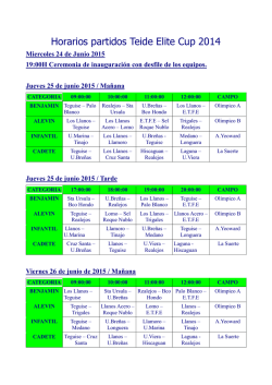 Calendario - Teide Elite Cup