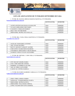 lista de asignaciones de tutorados septiembre 2015 liqa