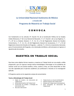 Convocatoría 2016 - Escuela Nacional de Trabajo Social