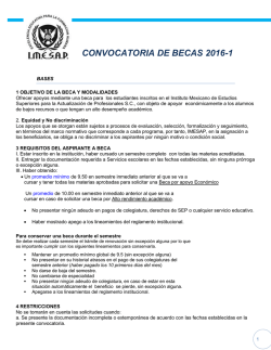 CONVOCATORIA DE BECAS 2016-1