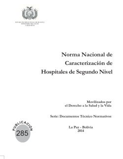 Norma Nacional Caracterización Hospital Segundo Nivel Edición