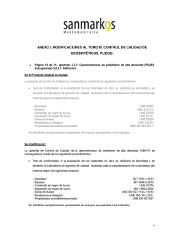 ANEXO I. MODIFICACIONES AL TOMO III. CONTROL DE CALIDAD