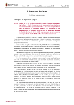 Orden de 26 de noviembre de 2015 - Boletín Oficial de la Región de