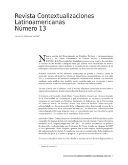 Revista Contextualizaciones Latinoamericanas Número 13