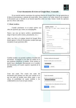 Crear documentos de texto en Google Docs. Avanzado