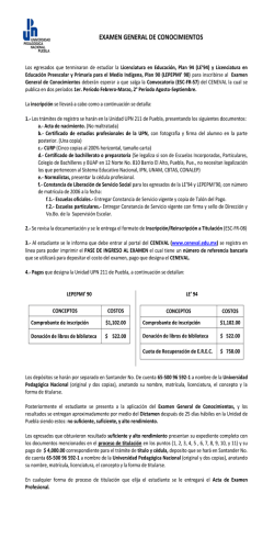 EXAMEN GENERAL DE CONOCIMIENTOS - UPN U-211