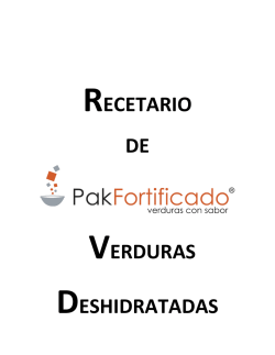 RECETARIO DE VERDURAS DESHIDRATADAS