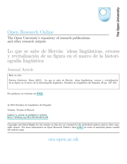 Open Research Online Lo que se sabe de Hervás: ideas lingü