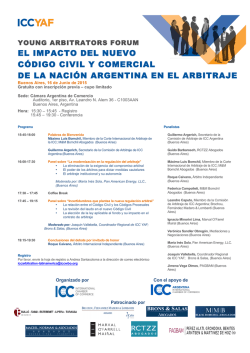 Agenda del evento de ICC YAF titulado