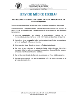 Ficha Médica Escolar. - apucv-ipp