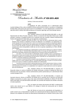 Resolución de Alcaldia Nº 020-2015-MDS