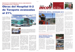 Obras del Hospital II-2 de Tarapoto avanzadas al 21%