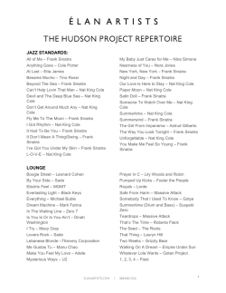 THE HUDSON PROJECT REPERTOIRE