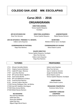 Curso 2015 - 2016 ORGANIGRAMA - Colegio San José